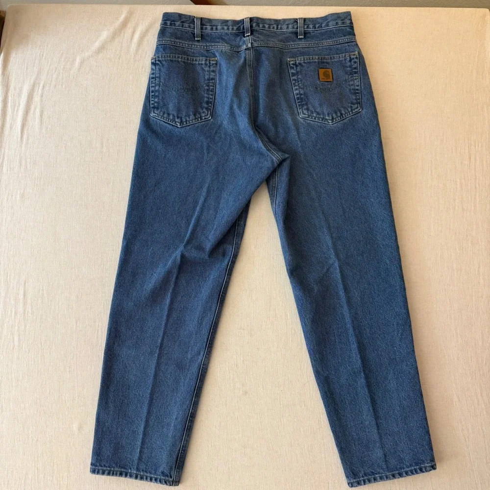 Carhartt B17 DST Relaxed Fit Jeans Mens 38x32 Blue Dark Stone Denim Workwear